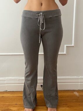 Brandy Melville Grey Drawstring Flare Track Pants